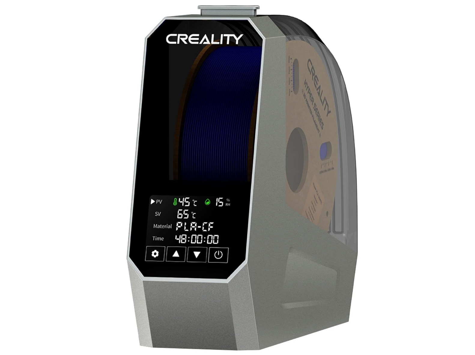 Creality Official Filament Dryer, 3D Printer Filament Dryer Box with 360° Heating, 1 Roll Filament Dehumidifier for 1.75mm/2.85mm One-Key Setting Support PLA ABS PETG TPU