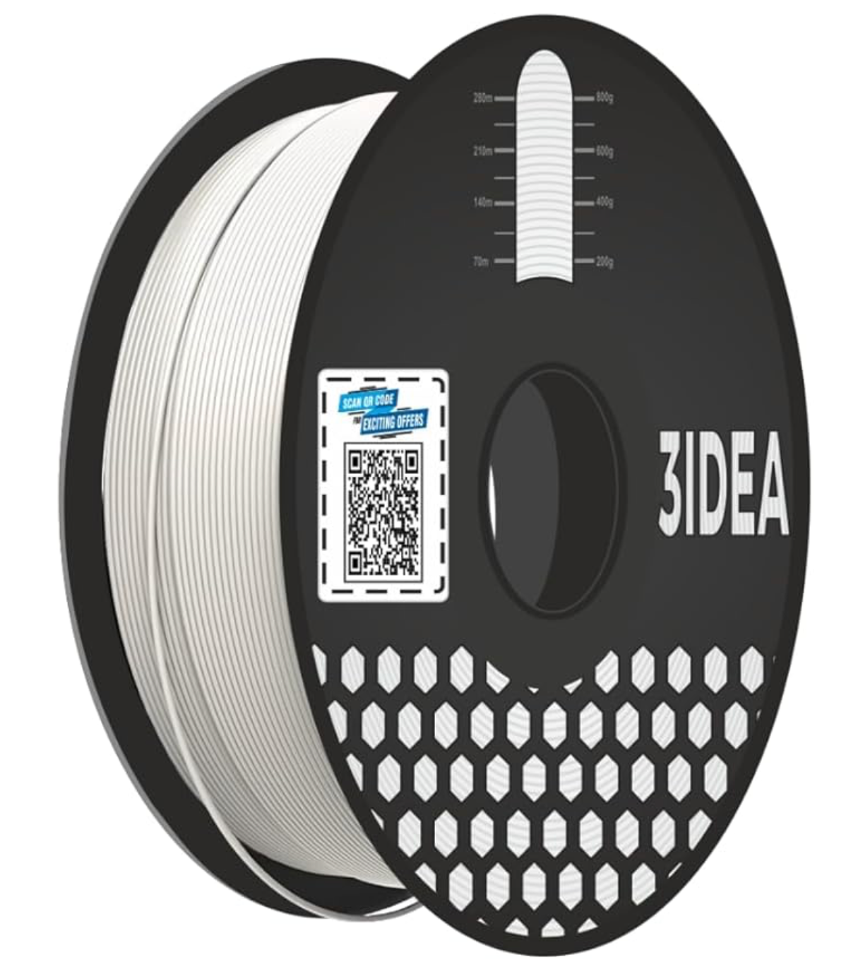 3idea PLA 3D Filament 1.75mm (White marble stone effect, 1kg)