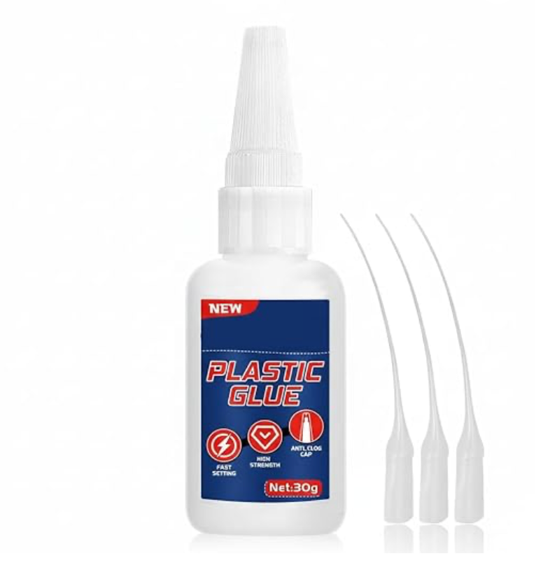Glue for Plastic - Cyanoacrylate Adhesive for PLA/Acrylic/ABS Models, Waterproof & Heat-Resistant (30g Tube with Anti-Clog Cap, Sets in 10 Seconds)