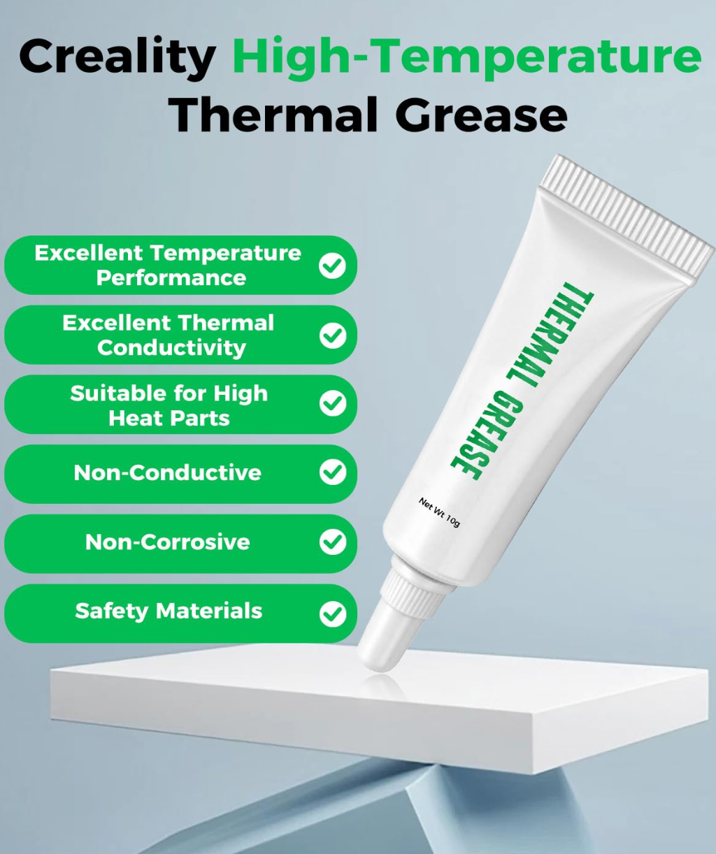 Creality 3D Printer Thermal Grease, 350°C High-Temperature Resistant Paste, Excellent Thermal Conductivity, Non-Conductive, for 3D Printer Hotend/Nozzle, Suitable for All FDM 3D Printer