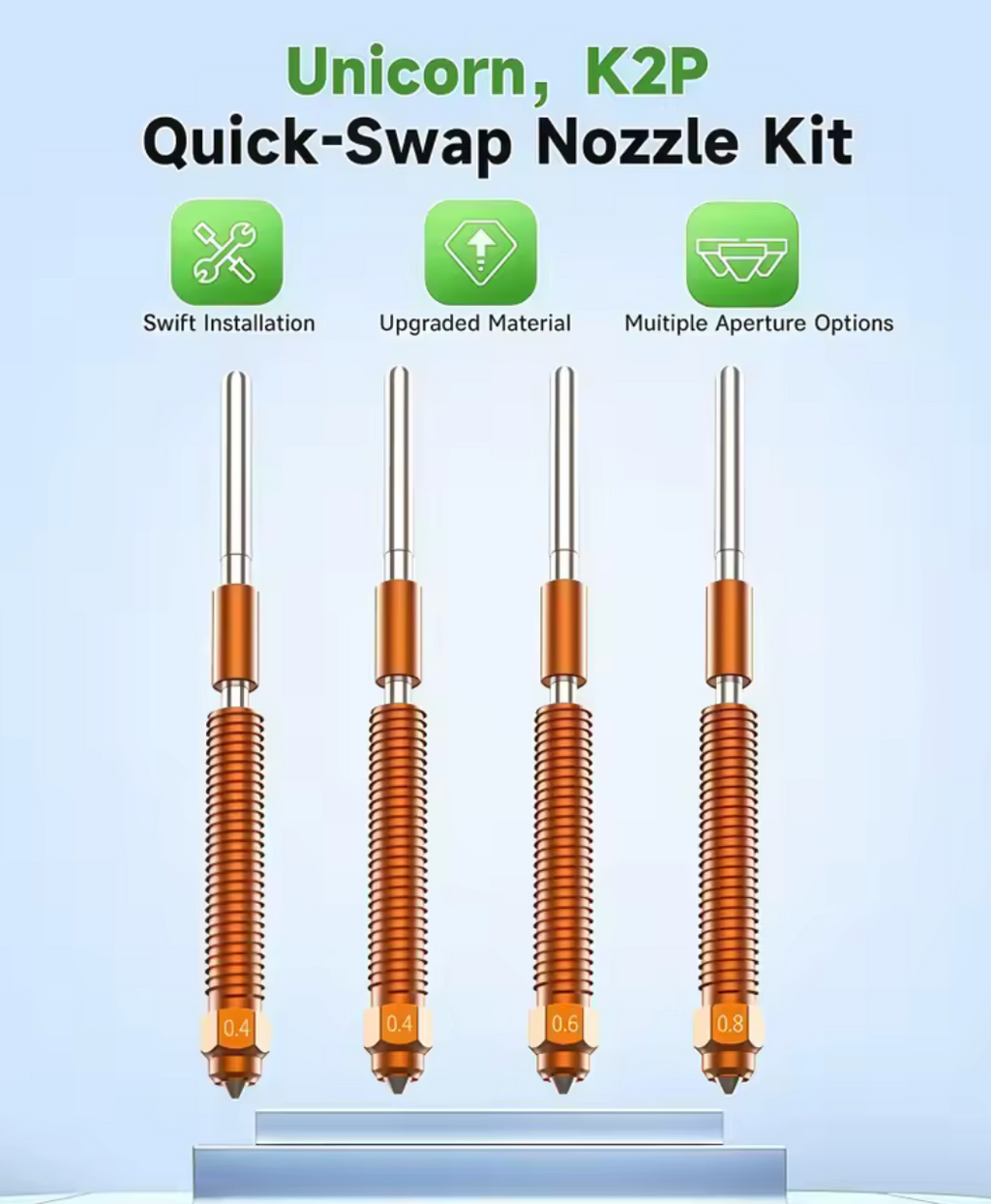 Original Creality 3d printer nozzles 0.2/0.4/0.6/0.8/1.0mm