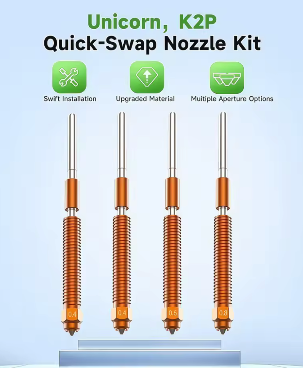 Original Creality 3d printer nozzles 0.2/0.4/0.6/0.8/1.0mm