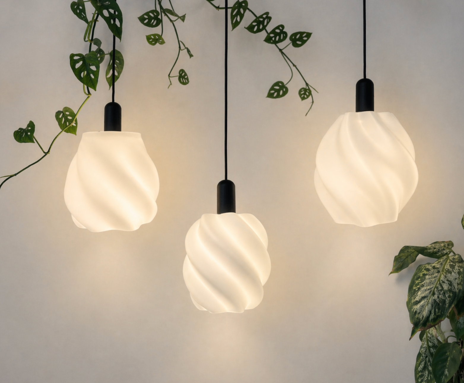 Twisted Pendant Lampshades - Customisable