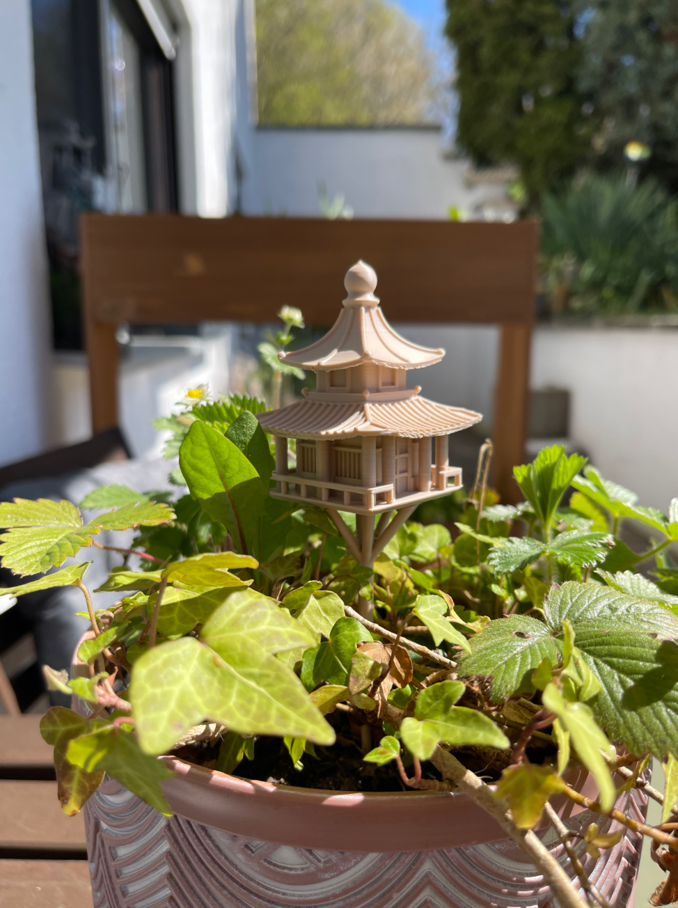 Miniature Asian Tree House for Flower Pots