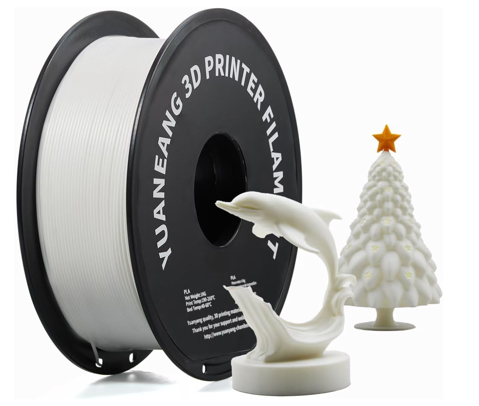 YUANEANG White PLA Filament 1.75mm, High Speed PLA 30-600mm/s