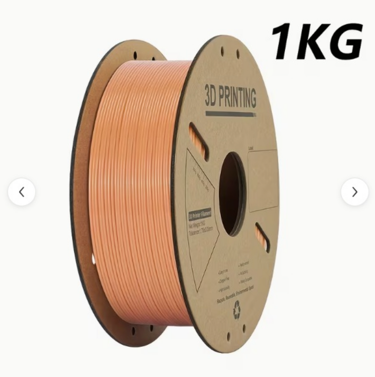 Orange PETG Filament - 1.75mm, 1kg Spool 0.02mm matte