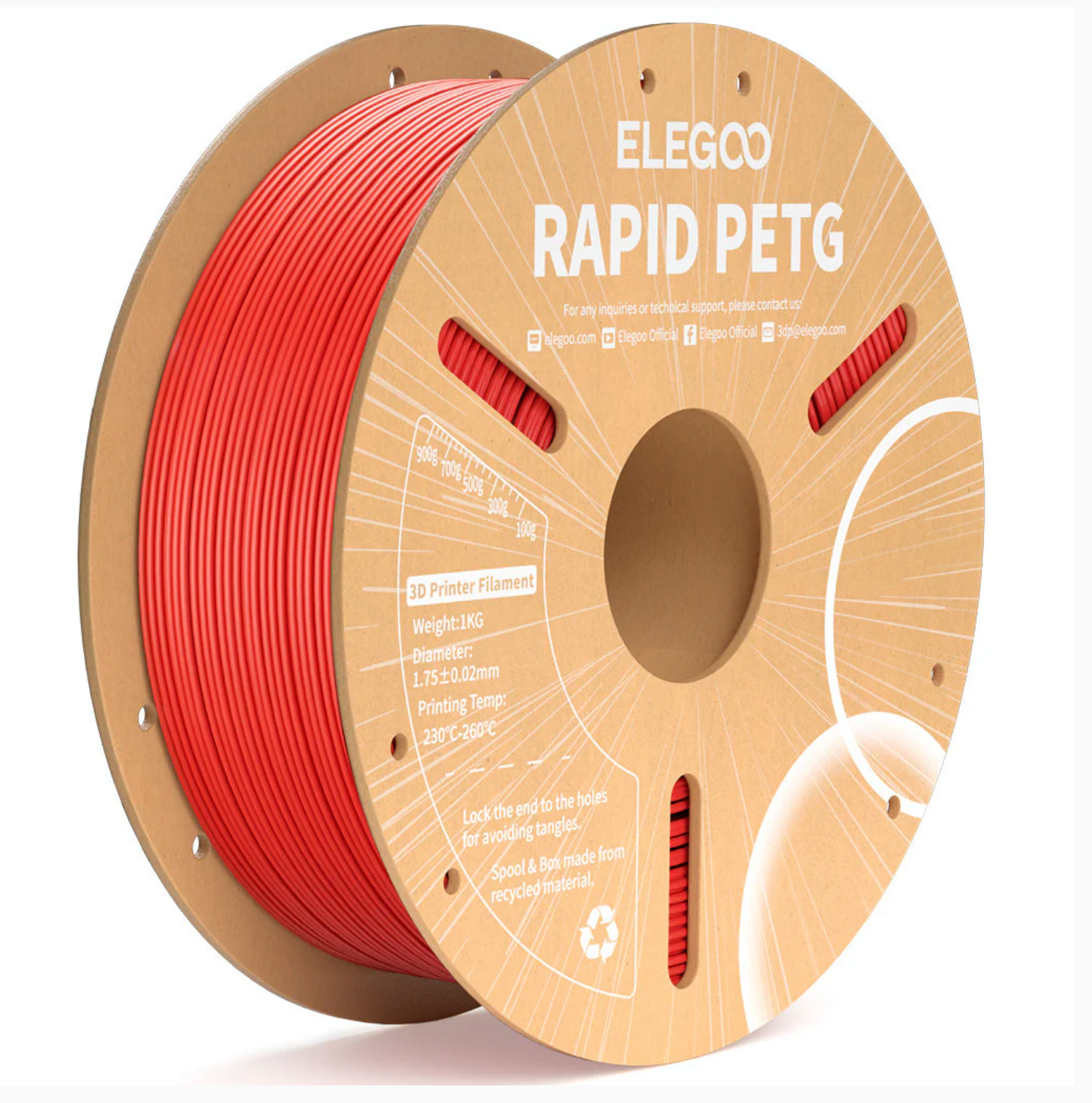 ELEGOO RPETG Blue and Red Filament - 1.75 mm 1KG - 3D Printer Filament 1KG Spool 3D Printing Materials