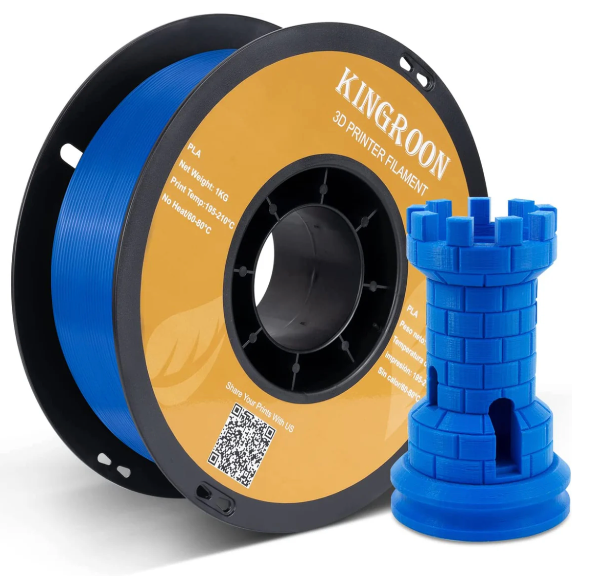 Kingroon PLA Multi Colours - 1.75 mm 1KG - 3D Printer Filament 1KG Spool 3D Printing Materials
