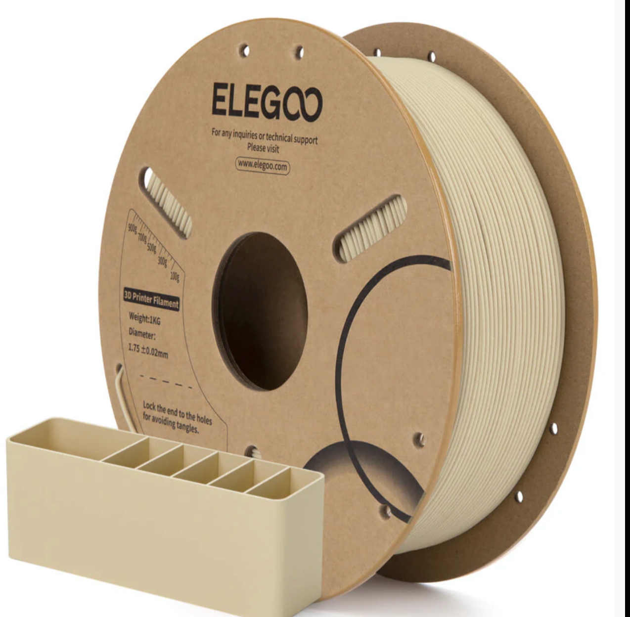 ELEGOO Tan Birch - Oak Wood PLA Filament - 1.75 mm 1KG - 3D Printer Filament 1KG Spool 3D Printing Materials