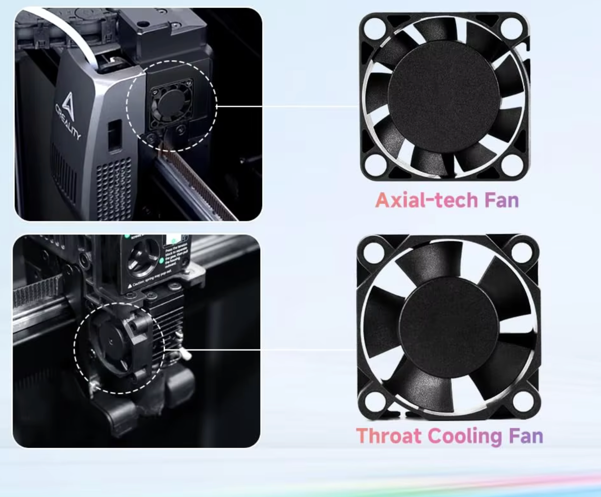 Creality K2 & K2 Plus Cooling Fan Original Axial Cooling Fan Throat Cooling Fan for 3D Printer