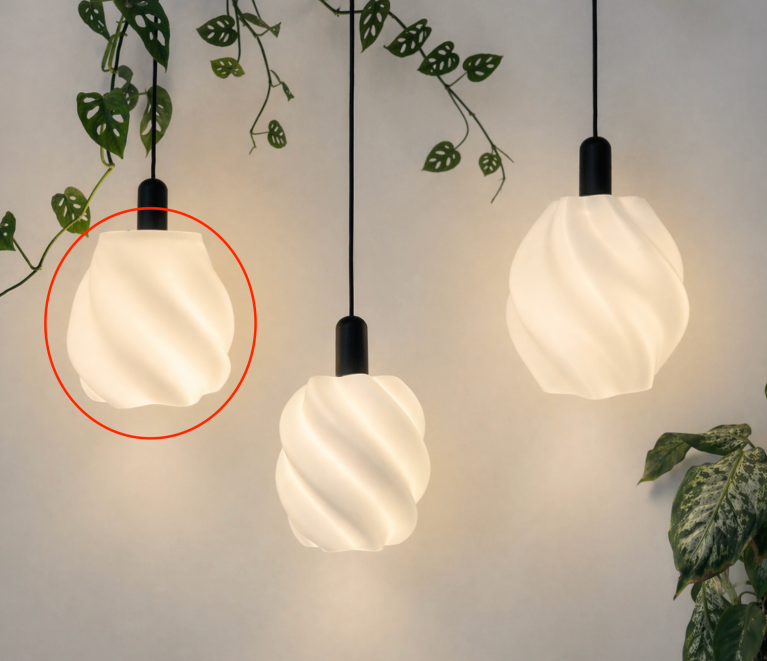 Twisted Pendant Lampshades - Customisable